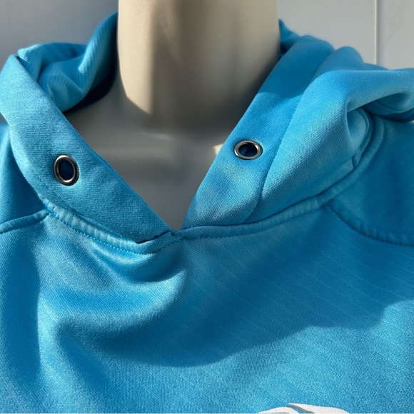 Burn Boot Camp Aqua Blue Hoodie Kangaroo Pocket Fire Hair Logo Front | Sz Small - Picture 6 of 13